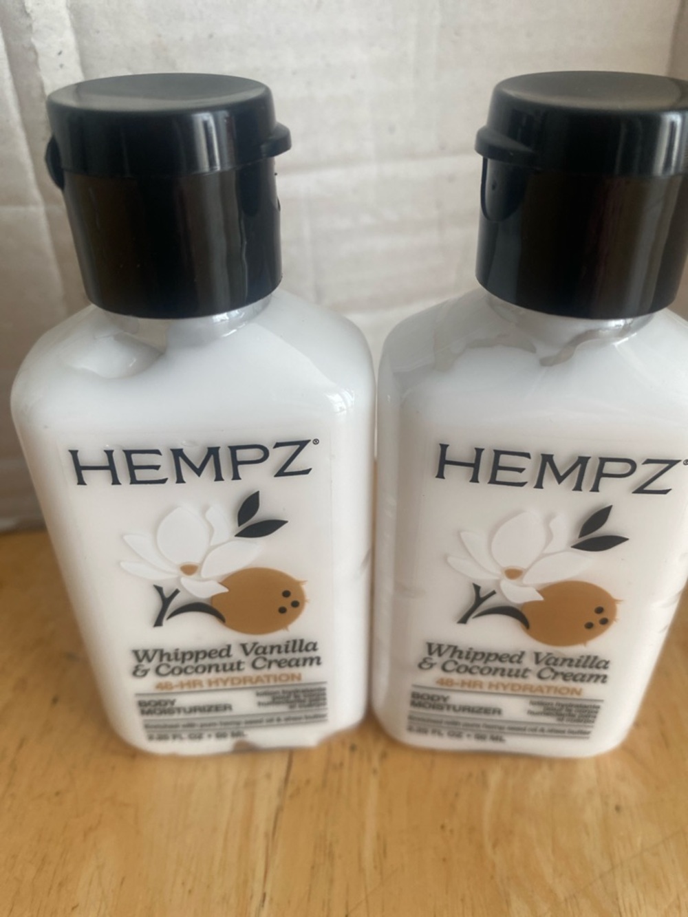 Hempz set of 2 Whipped Vanilla & Coconut Cream Moisturizer travel size NWT